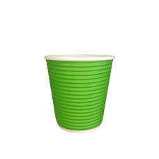 Стакан гофрированный 110 мл. Ripple Spiral зелёный, рукав 25 шт.
