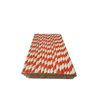 Бумажная трубочка 6мм*197мм 50шт. (красная)