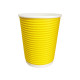 Стакан гофрированный 400 мл. Ripple Spiral жёлтый, рукав 25 шт.