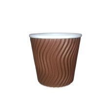 Стакан гофрированный 110 мл. Ripple Wave коричневый, рукав 25 шт.