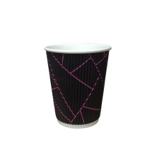 Стакан гофрированный 250 мл. Black Web, рукав 20 шт.
