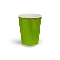 Стакан гофрований 400 мл. зелений, рукав 25 шт.