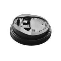 Кришка з клапаном пластикова, CUP`S LID - 90 мм (чорна) (50 шт.) Кришка з клапаном пластикова, CUP`S LID - 90 мм (чорна) (50 шт.)