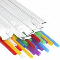 Трубочка в индивидуальной упаковке Фрэш 21см. 6,8 мм. 300 шт. цветные