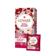 Чай фруктово-трав'яний пакетований Lovare "Королівський Десерт", 24 пакетики