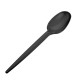 Одноразовые пластиковые ложки столовые 18 см, чёрные, 100 шт.