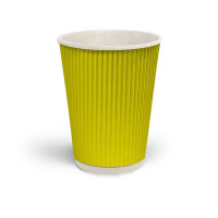 Стакан гофрований 500 мл. жовтий, рукав 20 шт.
