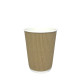 Стакан гофрированный 185 мл. бежевый, рукав 25 шт.