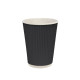 Стакан гофрированный 340 мл. чёрный, рукав 25 шт.